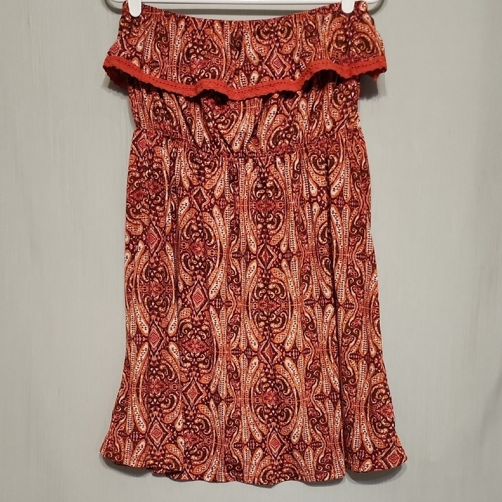 Faded Glory Abstract Pattern Strapless Dress